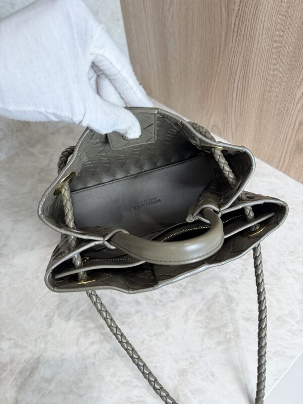 Bottega Veneta Nappa Intrecciato Small Andiamo Shoulder Bag Dark Green
