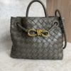 Bottega Veneta Nappa Intrecciato Small Andiamo Shoulder Bag Dark Green