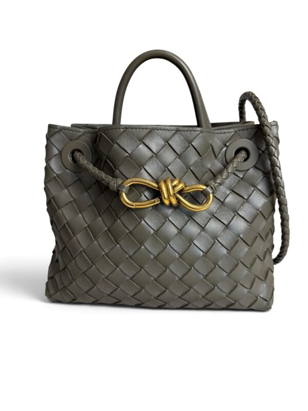 Bottega Veneta Nappa Intrecciato Small Andiamo Shoulder Bag Dark Green