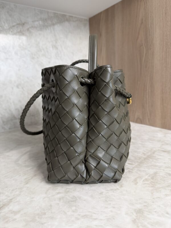 Bottega Veneta Nappa Intrecciato Small Andiamo Shoulder Bag Dark Green