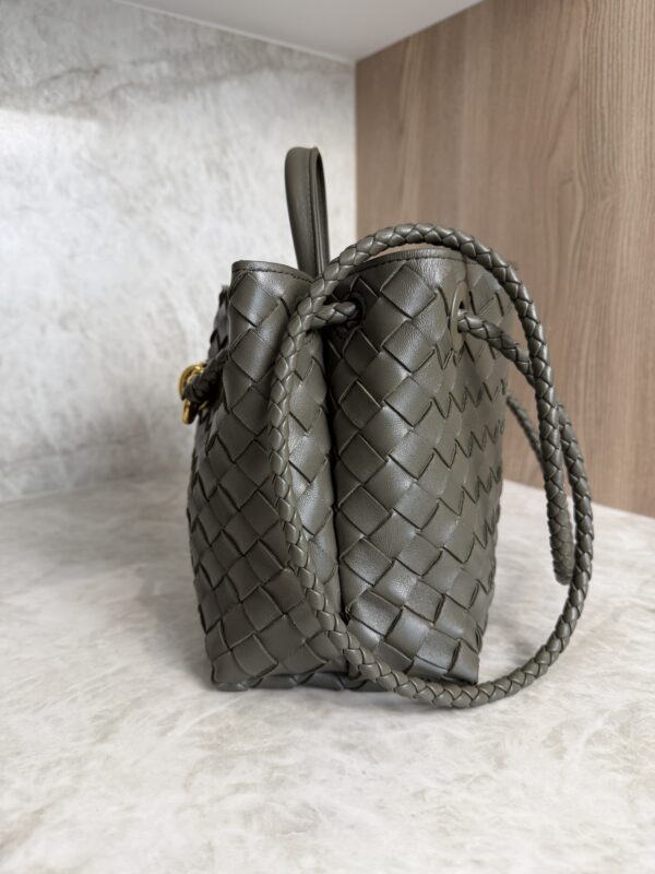 Bottega Veneta Nappa Intrecciato Small Andiamo Shoulder Bag Dark Green