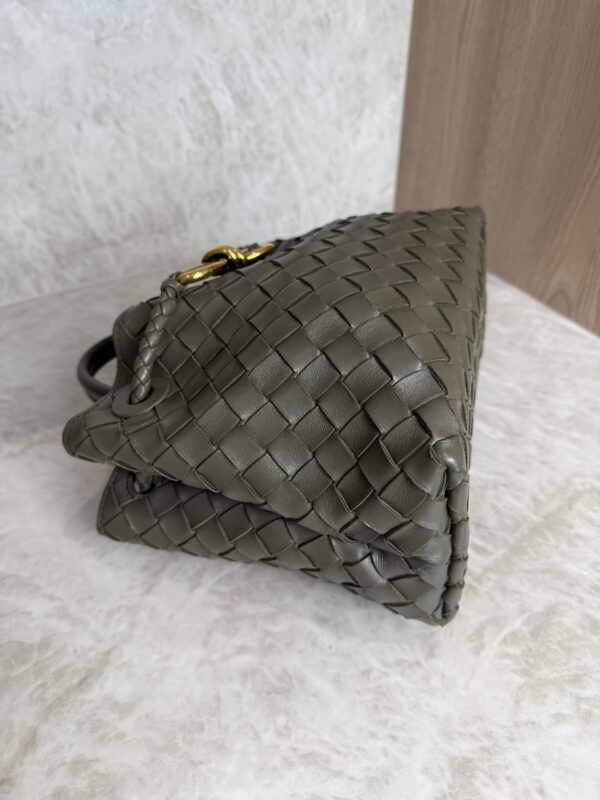 Bottega Veneta Nappa Intrecciato Small Andiamo Shoulder Bag Dark Green