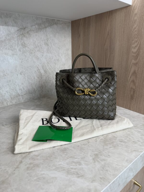 Bottega Veneta Nappa Intrecciato Small Andiamo Shoulder Bag Dark Green