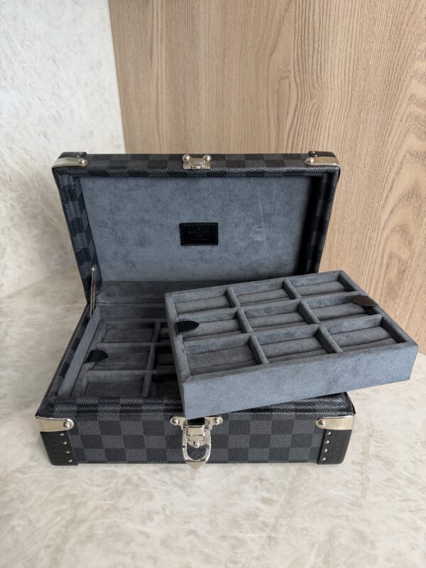 Louis Vuitton Damier Graphite Cufflinks Case Jewelry Case