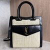 Saint Laurent (YSL) Uptown Tote Canvas with Leather Small