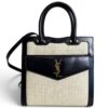 Saint Laurent (YSL) Uptown Tote Canvas with Leather Small