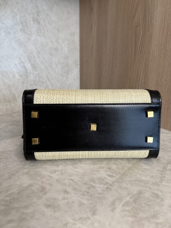 Saint Laurent (YSL) Uptown Tote Canvas with Leather Small