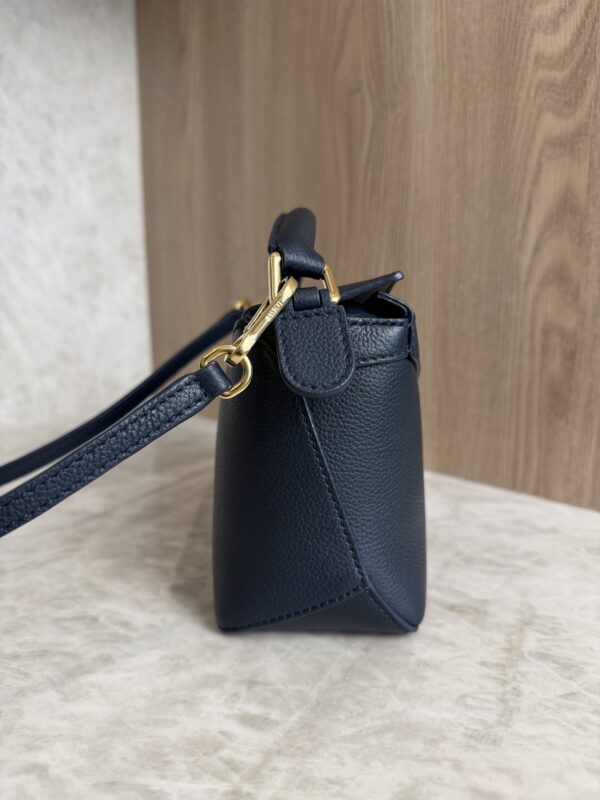 Loewe Women Mini Puzzle Edge Bag in Classic Calfskin Navy and GHW
