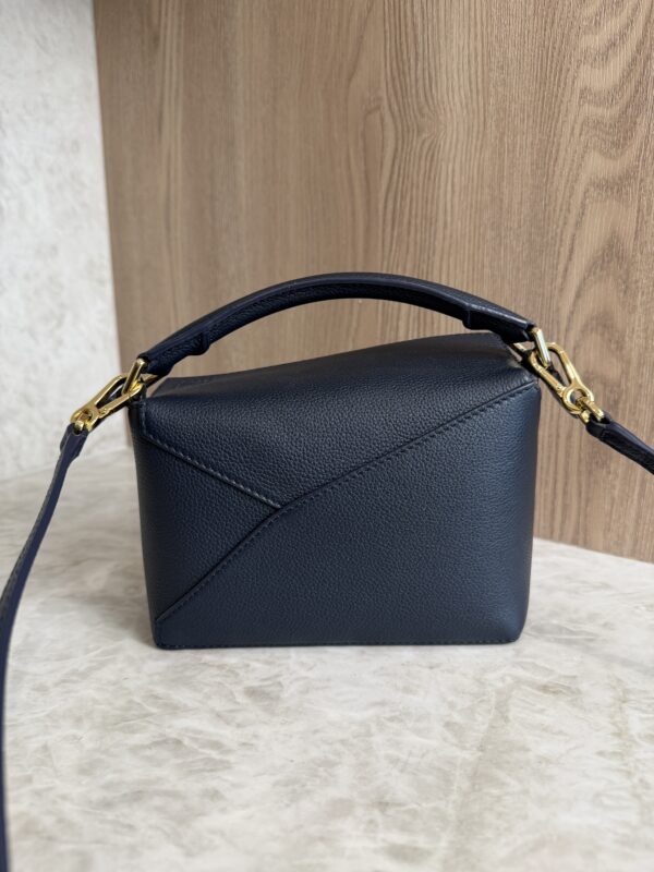 Loewe Women Mini Puzzle Edge Bag in Classic Calfskin Navy and GHW