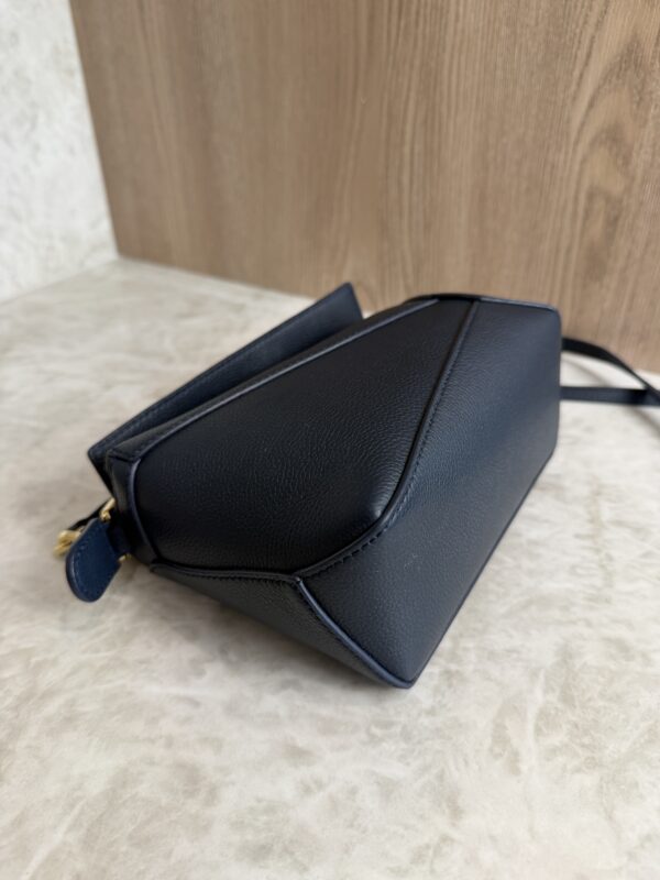 Loewe Women Mini Puzzle Edge Bag in Classic Calfskin Navy and GHW