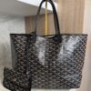 Goyard Goyardine Saint Louis PM Black and Black Leather