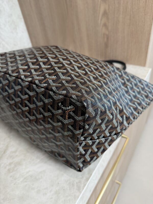 Goyard Goyardine Saint Louis PM Black and Black Leather