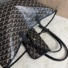 Goyard Goyardine Saint Louis PM Black and Black Leather