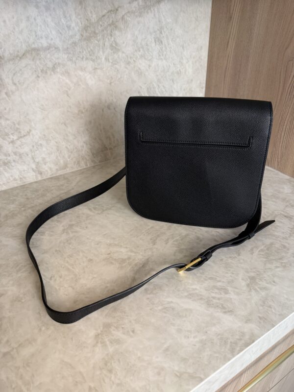 Tom Ford Tara Medium Crossbody in Grained Leather with Leather Strap Black