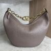 Valentino Garavani VLogo Moon Medium Grainy Calfskin Hobo Bag with Chain Clay