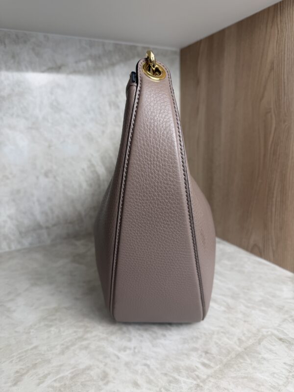 Valentino Garavani VLogo Moon Medium Grainy Calfskin Hobo Bag with Chain Clay
