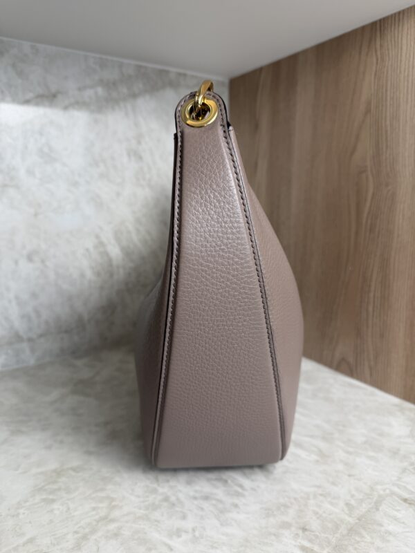 Valentino Garavani VLogo Moon Medium Grainy Calfskin Hobo Bag with Chain Clay