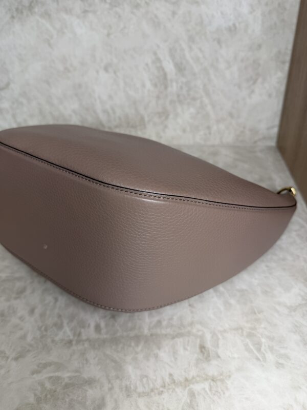 Valentino Garavani VLogo Moon Medium Grainy Calfskin Hobo Bag with Chain Clay
