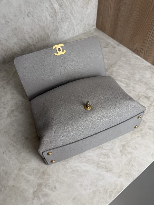 Chanel Caviar Diamond Stitched Top Handle Flap