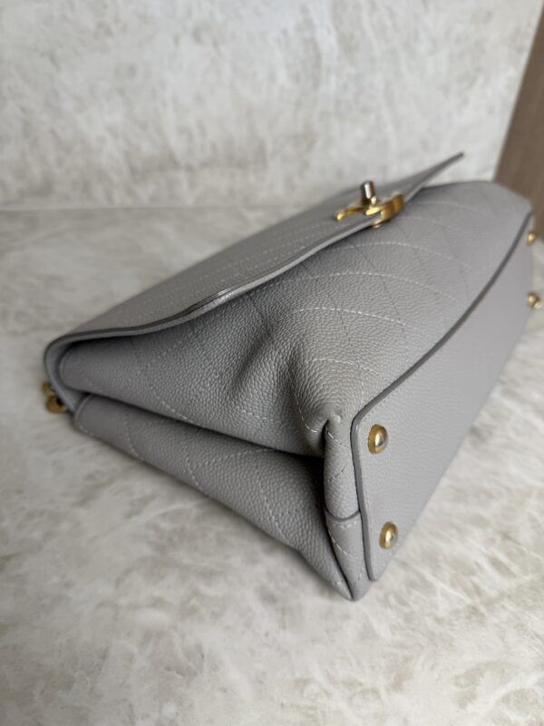 Chanel Caviar Diamond Stitched Top Handle Flap