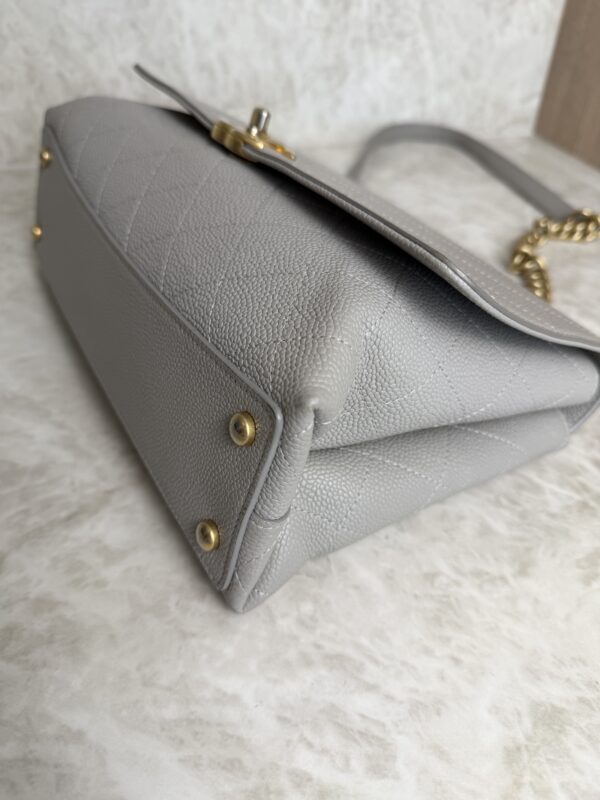 Chanel Caviar Diamond Stitched Top Handle Flap