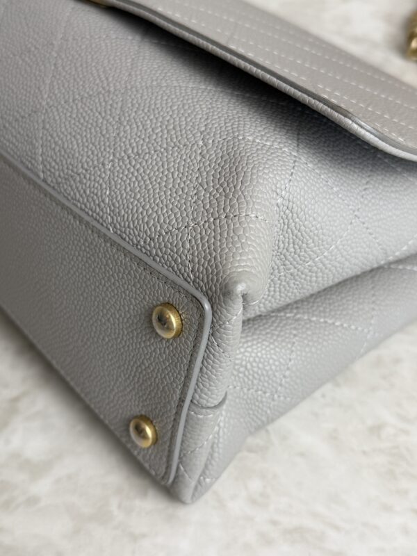 Chanel Caviar Diamond Stitched Top Handle Flap