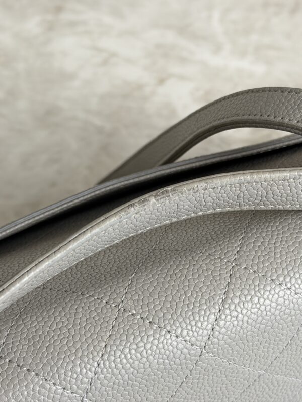 Chanel Caviar Diamond Stitched Top Handle Flap