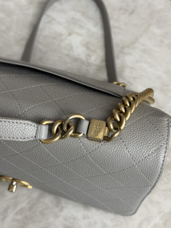 Chanel Caviar Diamond Stitched Top Handle Flap
