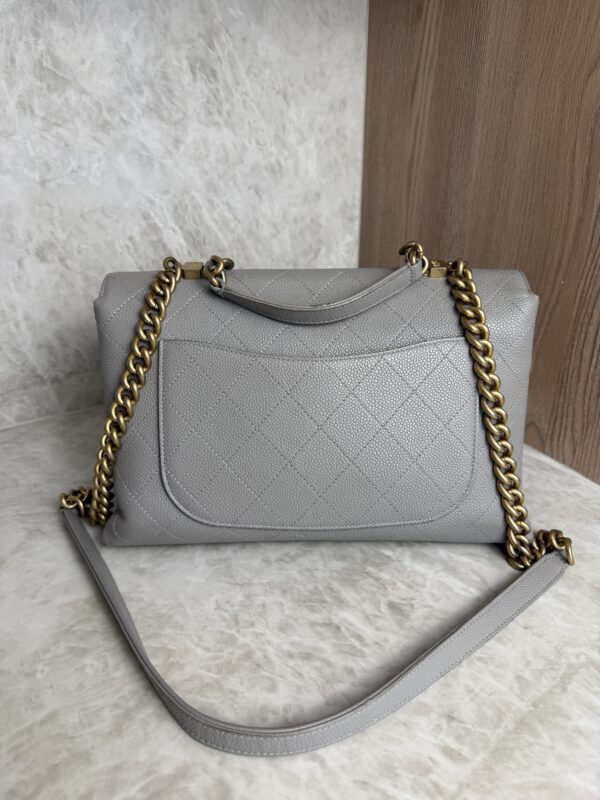 Chanel Caviar Diamond Stitched Top Handle Flap