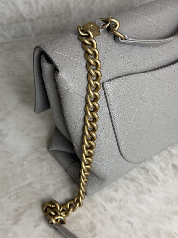 Chanel Caviar Diamond Stitched Top Handle Flap
