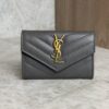 Saint Laurent (YSL) Grain De Poudre Matelasse Chevron Small Monogram Envelope Wallet