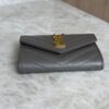 Saint Laurent (YSL) Grain De Poudre Matelasse Chevron Small Monogram Envelope Wallet