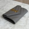 Saint Laurent (YSL) Grain De Poudre Matelasse Chevron Small Monogram Envelope Wallet