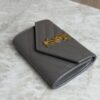 Saint Laurent (YSL) Grain De Poudre Matelasse Chevron Small Monogram Envelope Wallet