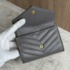 Saint Laurent (YSL) Grain De Poudre Matelasse Chevron Small Monogram Envelope Wallet