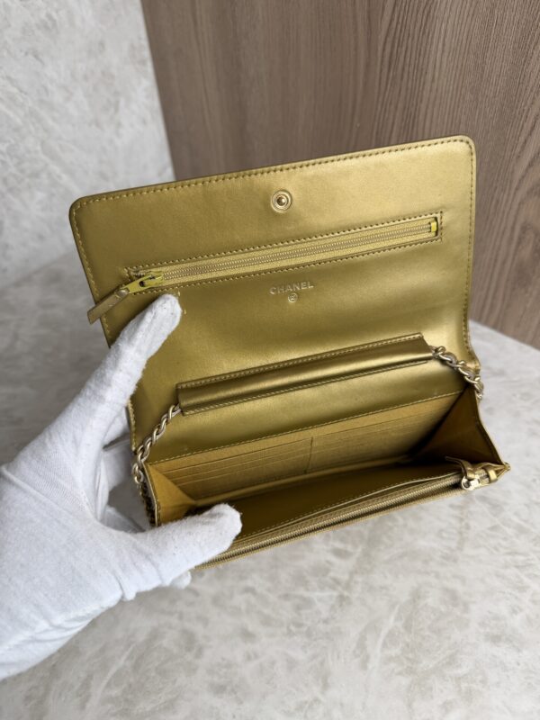 Chanel Gold Quilted Lambskin Boy WOC Clutch Bag