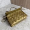 Chanel Gold Quilted Lambskin Boy WOC Clutch Bag