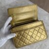 Chanel Gold Quilted Lambskin Boy WOC Clutch Bag