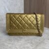 Chanel Gold Quilted Lambskin Boy WOC Clutch Bag
