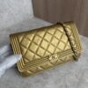 Chanel Gold Quilted Lambskin Boy WOC Clutch Bag