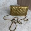 Chanel Gold Quilted Lambskin Boy WOC Clutch Bag