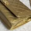 Chanel Gold Quilted Lambskin Boy WOC Clutch Bag