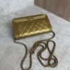 Chanel Gold Quilted Lambskin Boy WOC Clutch Bag