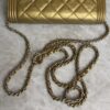 Chanel Gold Quilted Lambskin Boy WOC Clutch Bag