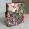 Gucci GG Supreme Monogram Blooms French Flap Wallet Beige Multicolor Dry Rose
