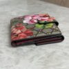 Gucci GG Supreme Monogram Blooms French Flap Wallet Beige Multicolor Dry Rose