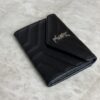 Saint Laurent (YSL) Lambskin Y Quilted Monogram Small Loulou Envelope Wallet Black