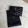Saint Laurent (YSL) Lambskin Y Quilted Monogram Small Loulou Envelope Wallet Black