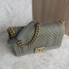 Chanel Old Medium Boy Denim Bag In Olive