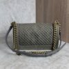 Chanel Old Medium Boy Denim Bag In Olive